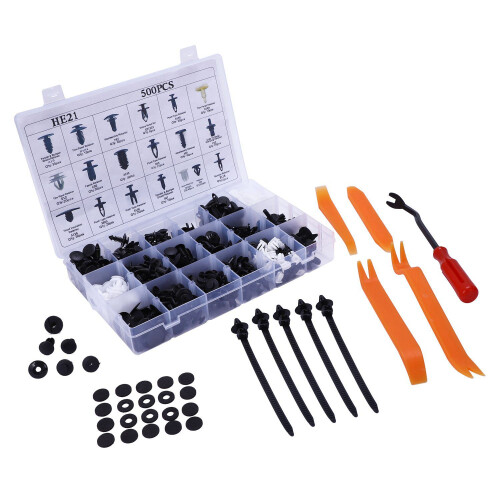 500 x Plastic Car Push Pin Rivet Trim Clips Panel Fasteners Interior Assortments