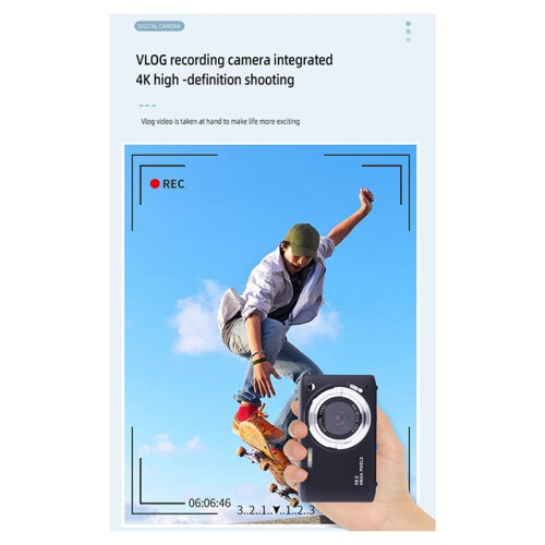 Câmera Digital de 58 Megapixels em Alta Definição com Tela  de 2,88 Polegadas, Autofoco, Câmera de Viagem para Estudantes, Preta 1