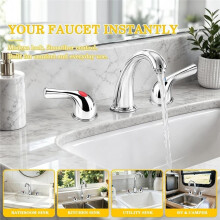 Shower Faucet Handles,for Danco 80023,Chrome Finish Hot and Cold Lever Handles,Included Adapters