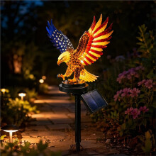 Solar Lights Waterproof Decorative American Bald Solar Garden Lights Decorations for Yard Patio Lawn