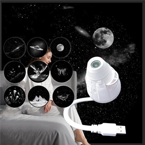 2-in-1  Projector Night Light Adjustable Brightness  Star Projector Night Light for Bedroom Car 2