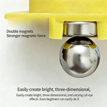 Imã de Unha Rotativo com Luz Larga, Pérola de Vidro Multifuncional, Arte de Unhas Magnética Automática para Esmalte de Unha em Gel Amarelo