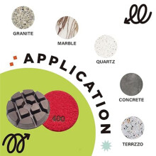 3 Inch Hars Vloer Polijst Pucks voor Beton Terrazzo Marmer, Haak & Lus Schurende Pads Korrel 400, 3 Stuks