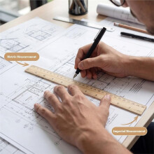 40 Pack Wooden Ruler 12 Inch, Rulers Bulk Wood Measuring Ruler for Students Teachers Classroom,2 Scale