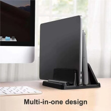 4 in 1 Laptop Stand Vertical Save Desktop Space Easy to Place Computer Accessories Scalable Width Desk Storage