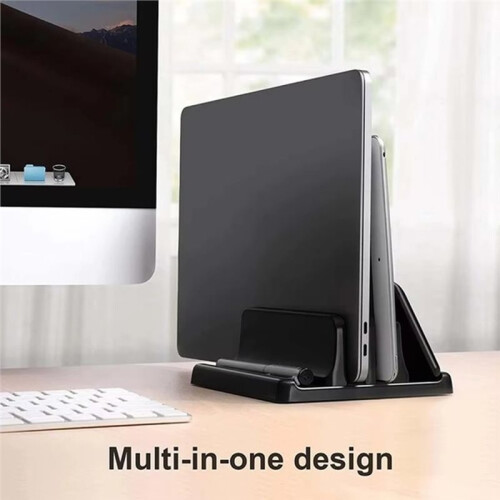 4 in 1 Laptop Stand Vertical Save Desktop Space Easy to Place Computer Accessories Scalable Width Desk Storage