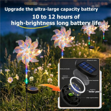 Lumières de Moulin à Vent Solaires, Lumières de Jardin Solaires de 30 Pouces Étanches pour Cour, Patio, Pelouse, Jardin, Décoration de Fête