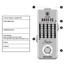 Rowin Pédale D'Égaliseur LEF-317B pour Basse, Pédales D'Égaliseur 5 Bandes pour Guitare Basse avec Taille Graphique True Bypass 18dB Drop Ship