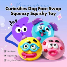 5PCS Smushers Curiosities Chien Face Échange Jouet Squishy Jouets Squeeze Soulagement Du Stress Décompression Jouets DIY Cadeaux Amusants Jouet