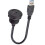 Panel Female Socket 30cm Length with Front Installation Male Straight Plug with Thread USB3.0 Circular Connector 4