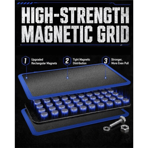 Tapete Magnético para Ferramentas, Suporte Magnético para Ferramentas de 40 LBS, 12.8 Polegadas X 9.8 Polegadas Magnético Flexível Pesado para 2