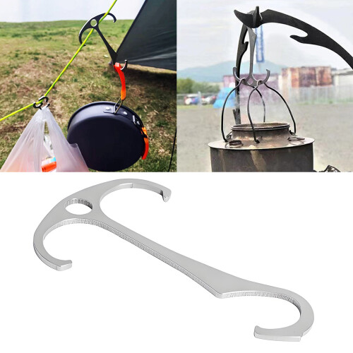 Metal Camping Hook for Small Cookware Bags with Middle Hole, 1