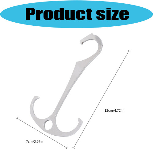 Metal Camping Hook for Small Cookware Bags with Middle Hole, 2
