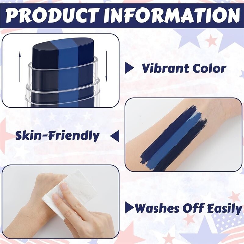 10 Pcs Face Paint Sticks Colored Face Paint Anti-Glare Bule Eye Black ...