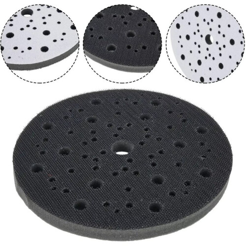 Pacote com 2 Discos de Interface 150mm 6 Polegadas 70 Furos Disco de Esponja Macia para Acessórios de Ferramenta de Polimento de Lixadeira Orbital 2