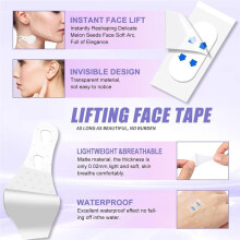 160PCS Bande de Lifting pour Femmes, Bande de Soutien pour le Lifting Du Visage, Bande de Levée Waterproof pour le Cou et la Peau Flasque