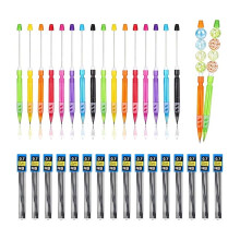 16 Pcs DIY Beadable Mechanical Pencils Kit with 0.7mm Refill Beaded Pencil Making Kit for DIY Crafts(Beads Not Included)
