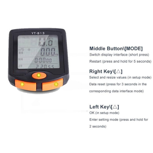 Bicycle Computer Wired Bike Speedometer Digital Multifunction Bicycle Stopwatch Motion Sensor Speed Counter 2
