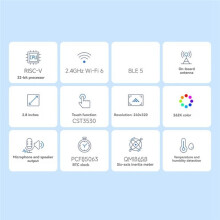 2.8inch IPS Touchscreen ESP32-C6 Development Board 240x320 Pixels Wi-Fi 6/BLE 5 Built-in XiaoZhi AI MP3 Weather Lookup