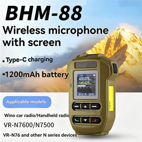 Microfone Sem Fio  BHM-88 com Display de 1,44 Polegadas para VR-N7600 VR-N7500 VR-N76 VR-N75 Walkie Talkie 1