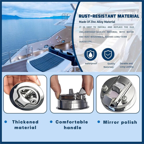 2 Pack - Rustproof Flush Mount for Boats, RVs & Cabinets Boat Hatch Latches 2