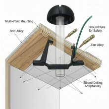Ceiling Fan Mounting Bracket Kit Metal Inclined Ceiling Support Adapter for Home Balancing Adapter Kit