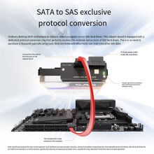 512-Sector 29PinSAS-to-SATA3.0 Adapter Board Supports 2.5"/3.5" Desktop Drives 6Gbps with 7pin Extension Cable
