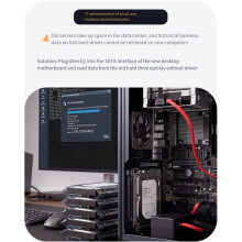 512-Sector 29PinSAS-to-SATA3.0 Adapter Board Supports 2.5"/3.5" Desktop Drives 6Gbps with 7pin Extension Cable