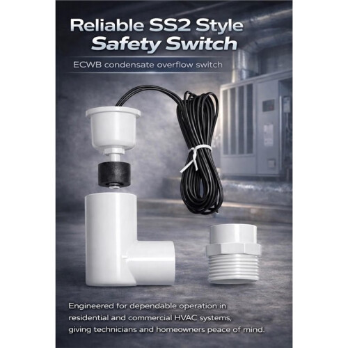AC Float  HVAC SS2 Safety , Condensate Drain Overflow Shut-Off Sensor Can Prevent Overflow in Drain Pan,1PC