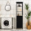 Tall Black Bathroom Cabinet with Adjustable Shelves, MDF 4