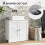 White Bathroom Vanity Cabinet with Shutter Doors, 60x30x60 cm 8