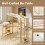 Marble-Look Bar Table, 150cm, Gold Frame, 4 Shelves 6