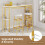 Marble-Look Bar Table, 150cm, Gold Frame, 4 Shelves 7