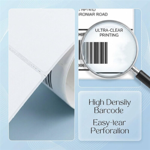 4x6 Thermal Shipping Labels 1000 Pack 2 Stacks, Perforated Waterproof Commercial Grade for Desktop Printer 1