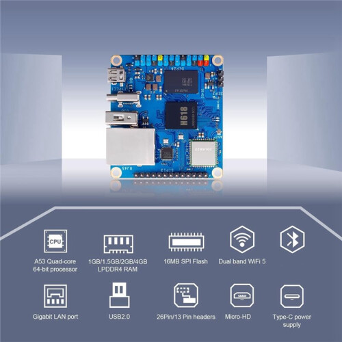 Orange Pi Zero 3 Development Board LPDDR4 Allwinner H618 4-Core 64 Bit WiFi 5.0/ 5.0 2G US Plug 2