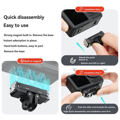Quick Release Mount for  Action 5 Pro Magnetic Base 2-Prong 1/4inch Thread Adapter for Action 3,Action 4,Action 5 Pro 1