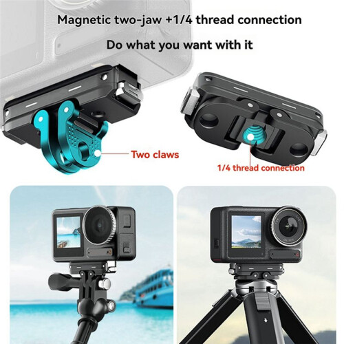 Quick Release Mount for  Action 5 Pro Magnetic Base 2-Prong 1/4inch Thread Adapter for Action 3,Action 4,Action 5 Pro 2
