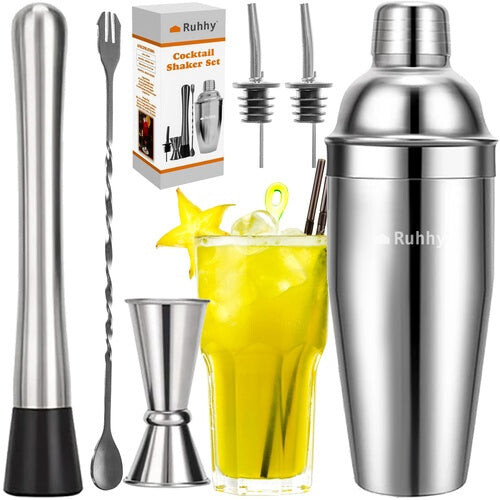 6-Piece Stainless Steel Bartender Set with 700ml Shaker 1