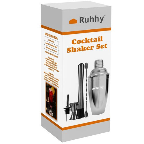 6-Piece Stainless Steel Bartender Set with 700ml Shaker 2