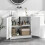 White Bathroom Vanity Cabinet with Shutter Doors, 60x30x60 cm 3