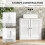 White Bathroom Vanity Cabinet with Shutter Doors, 60x30x60 cm 6