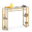 Marble-Look Bar Table, 150cm, Gold Frame, 4 Shelves 4