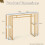 Marble-Look Bar Table, 150cm, Gold Frame, 4 Shelves 5