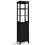 Tall Black Bathroom Cabinet with Adjustable Shelves, MDF 2