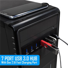 2X 7-Poorts USB 3.0 Hub 5 Gbs 5,25 Inch CD-ROM Drive Bay CD ROM Voorpaneel voor Computerbehuizing + USB 3.0 19-Pins