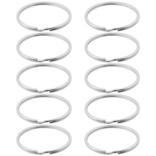 10X Quality 50Mm Keyring Split Ring Set Heavy Duty Large Nickel Key Loop Sprung Hoop