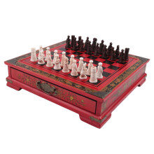32 Pz / Set Tavolo nel Legno Scacchi Giochi di Cinesi Resina Articoli Da Collezione Vintage Regalo di Scacchi Natale Compleanno Regali Premium