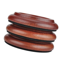 Grand Piano Caster Cup Set of 3 with Recessed Wood-Sapele Wood