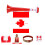 Stadium Support Accessory Set with Horn Flag Wig-Sty1e five 1