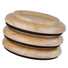 Grand Piano Caster Cup Set of 3 with Recessed Wood-Wood Color